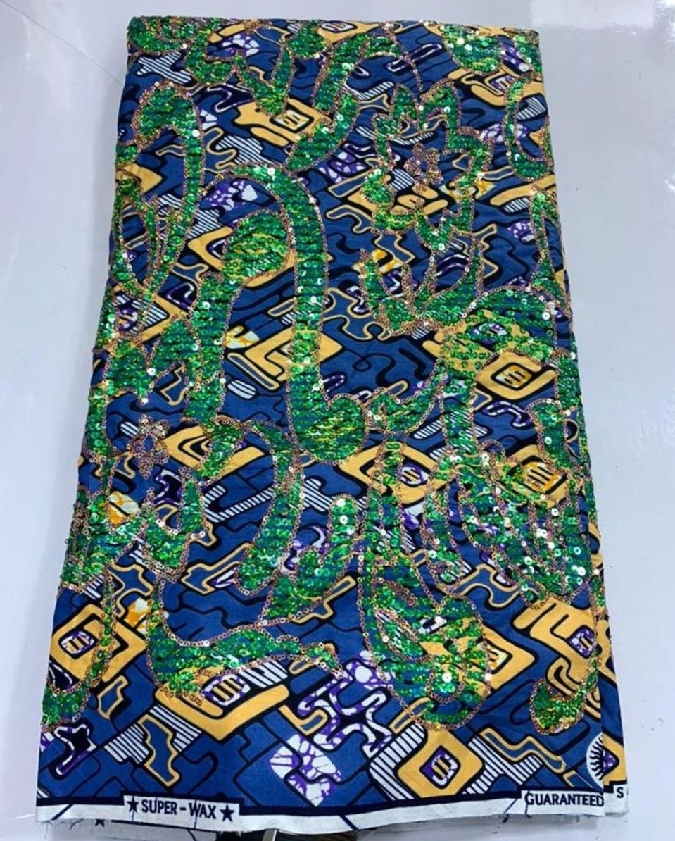 Luxe Sequined Ankara Print 2
