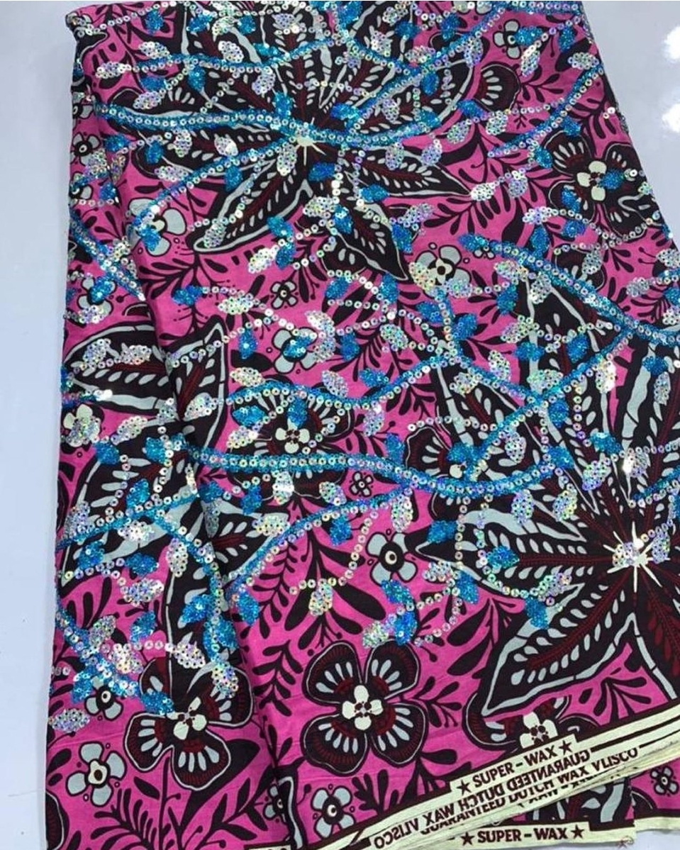 Luxe Sequined Ankara Print . 4
