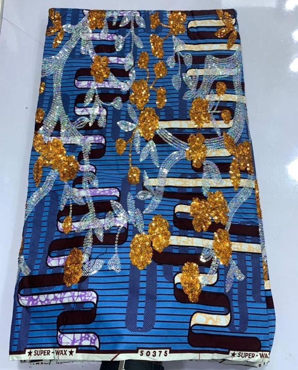 Luxe Sequined Ankara Print .5