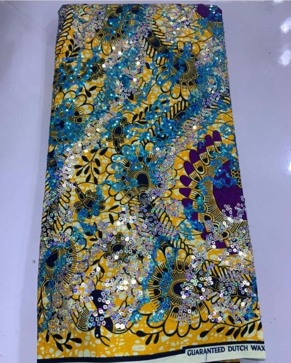 Luxe Sequined Ankara Print 8