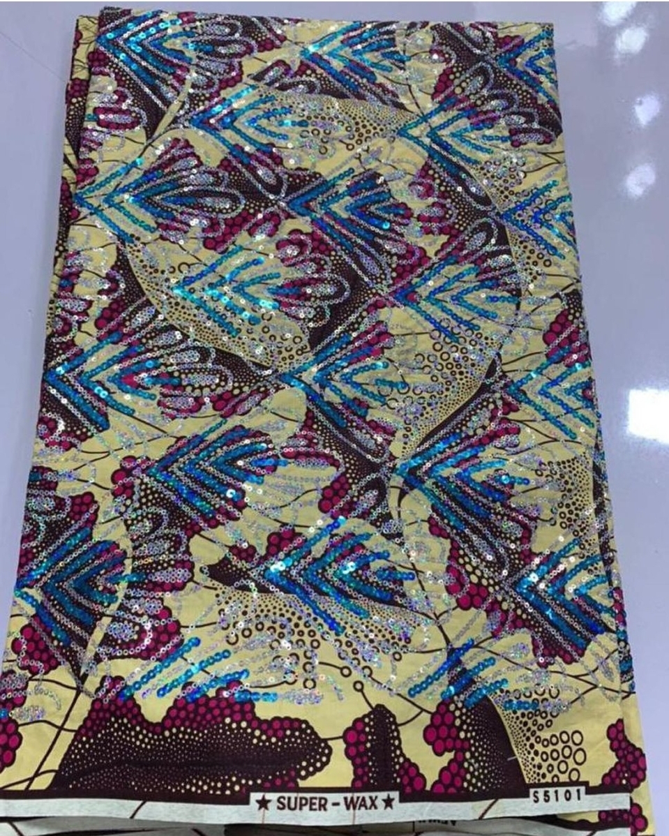 Luxe Sequined Ankara Print 9